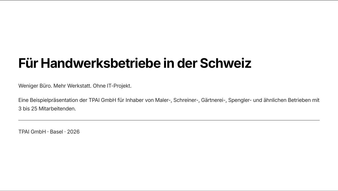 Cover Beispielpräsentation Handwerksbetriebe