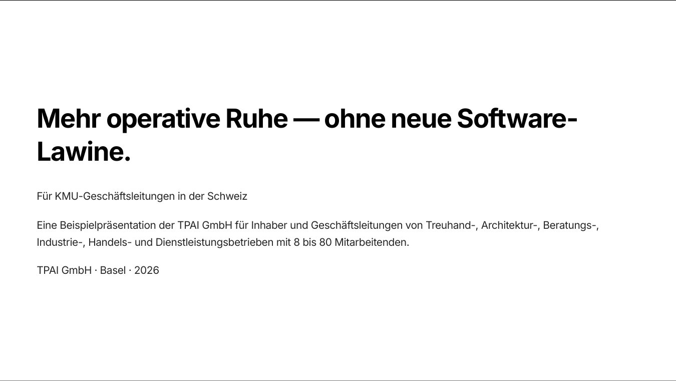 Cover Beispielpräsentation KMU-Backoffice